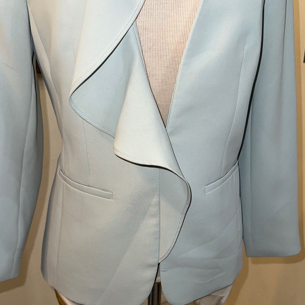 Talbots Elegant Light Blue Ruffle Women's Blazer Size 2 - Picture 5 of 11